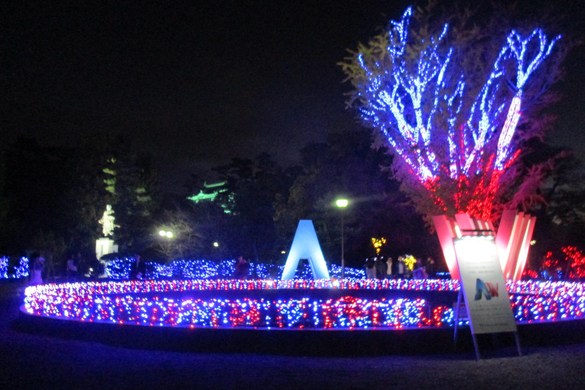 岡崎公園でイルミネーション点灯中です！