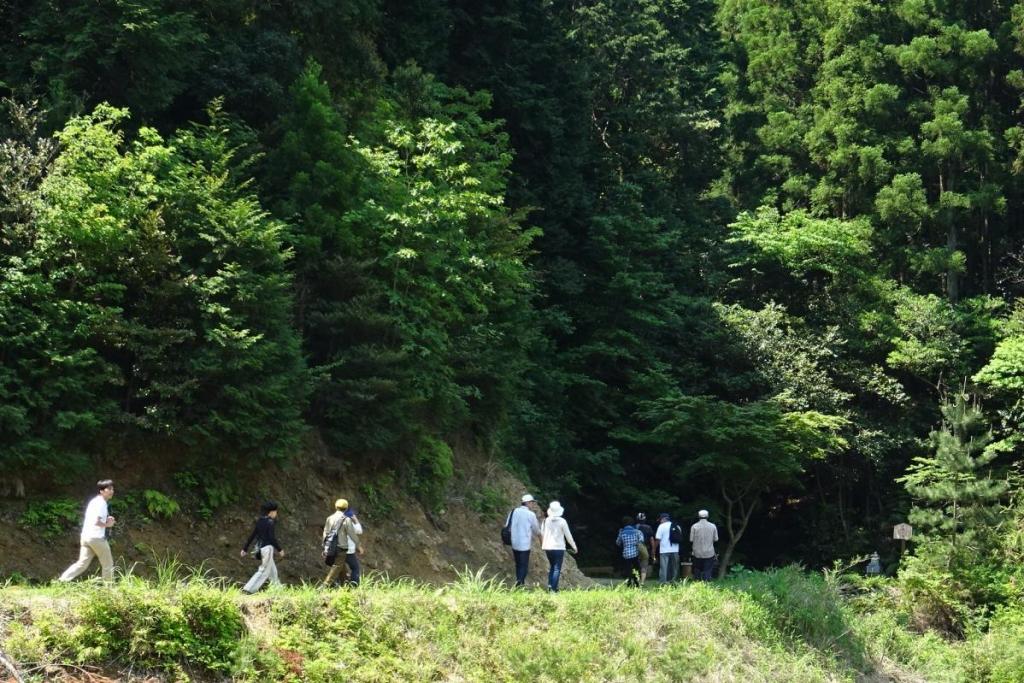 沢沿いに歩きます