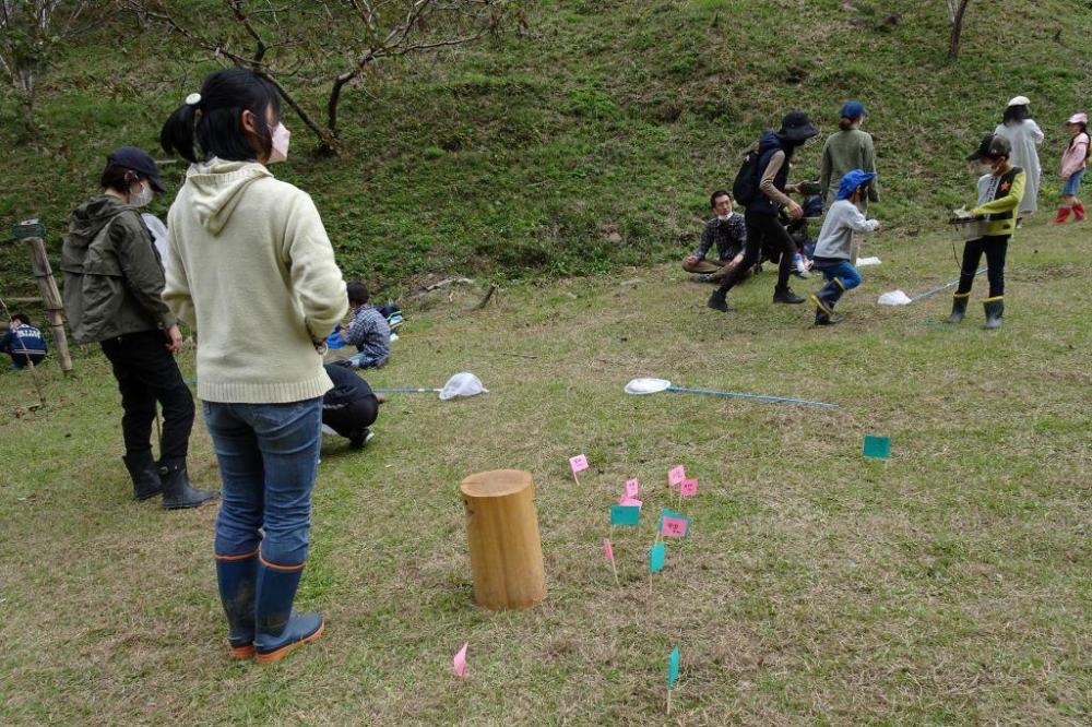 バッタリンピック開始！！どれだけ飛んだかな