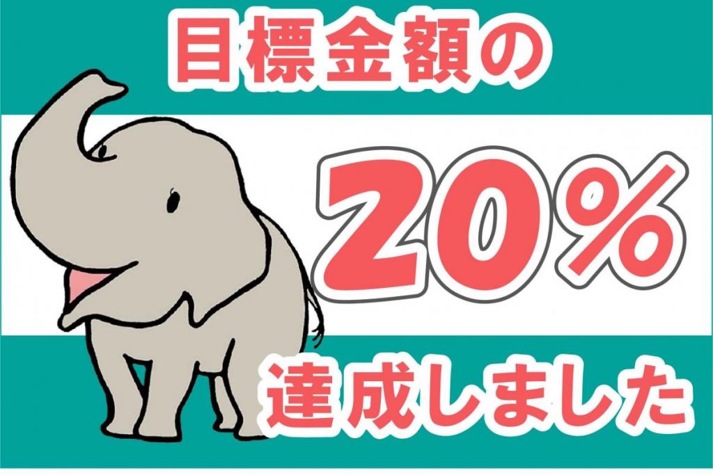 目標金額の20％達成しました！