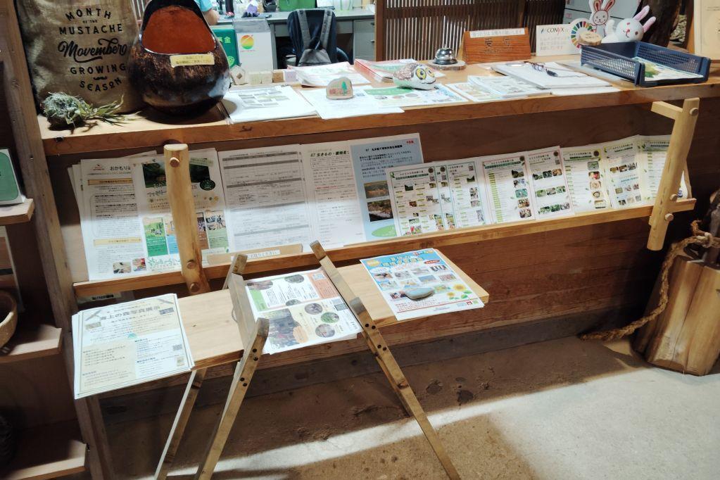 受付に地図や各種イベントのチラシを用意しています！