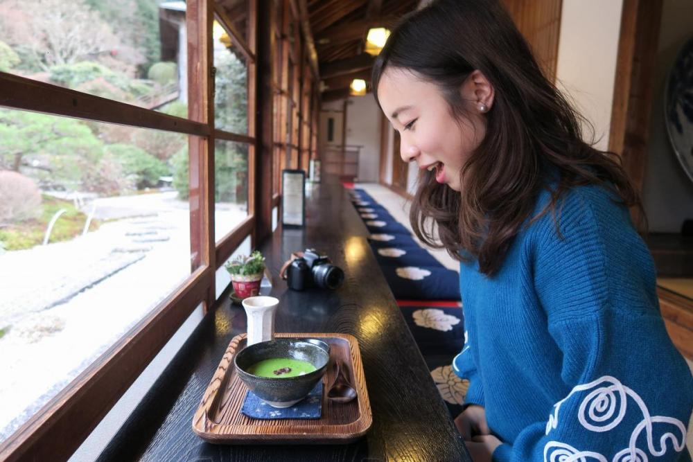 景色を楽しみながらお茶ができるんです♪とっても美味しそう♪