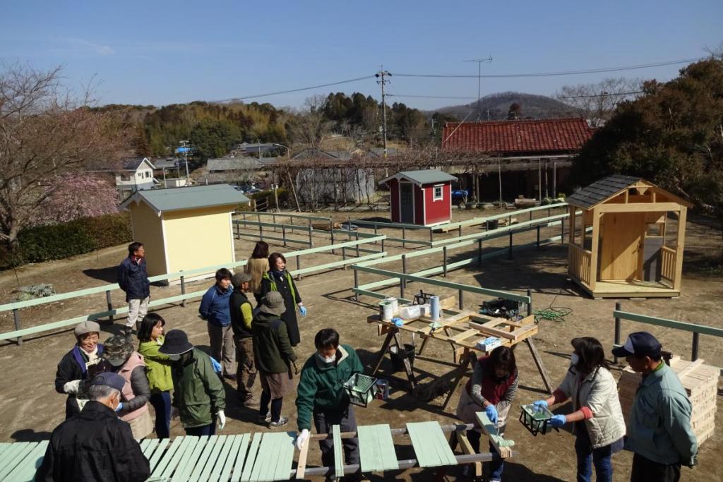 今日は、北欧風庭園のWSで柵を皆さんと作りました！