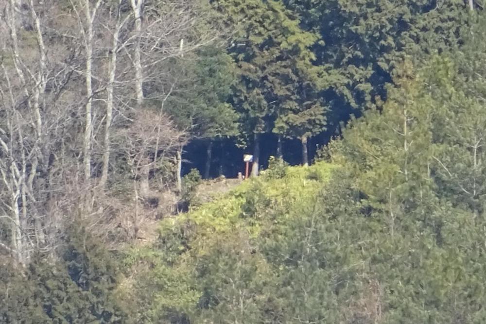 山にある土星の看板