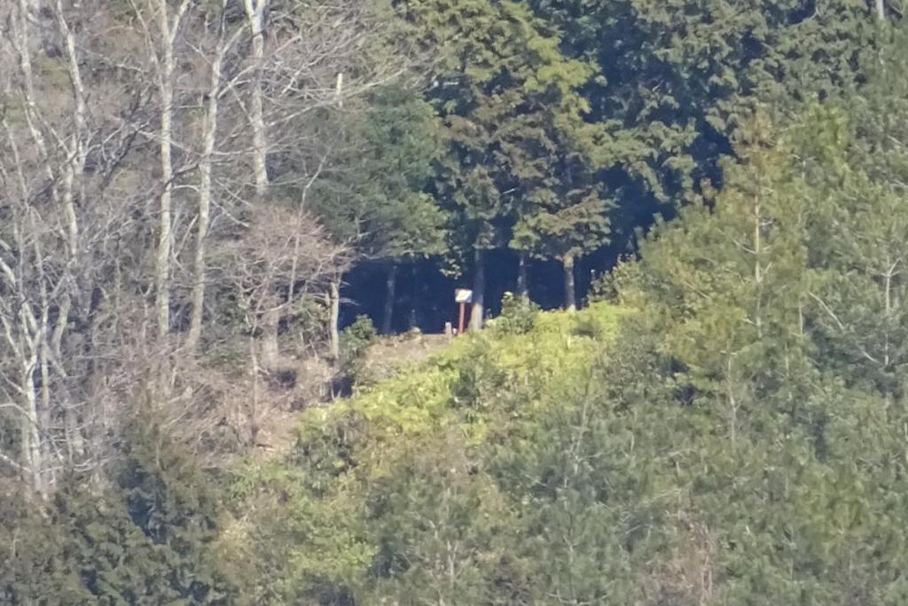 山にある土星の看板