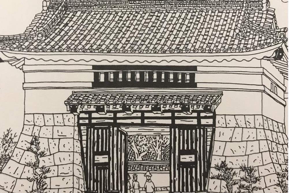 からさわてるふみ画「大手門」