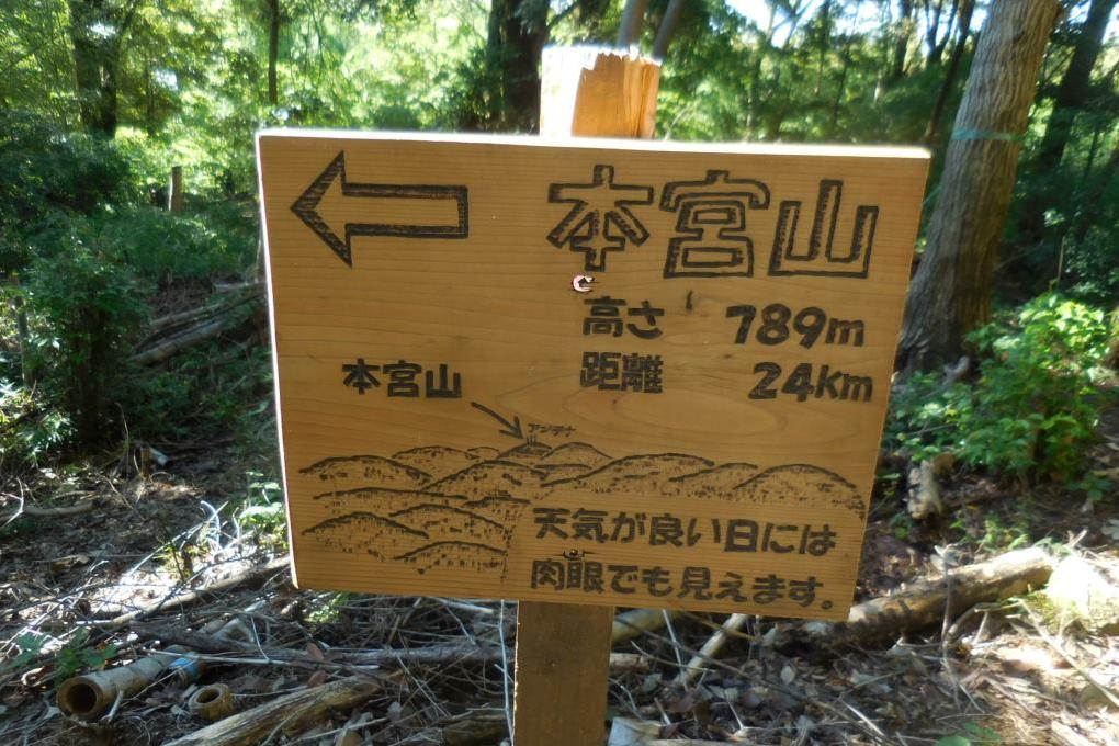 「本宮山」の方角案内板です