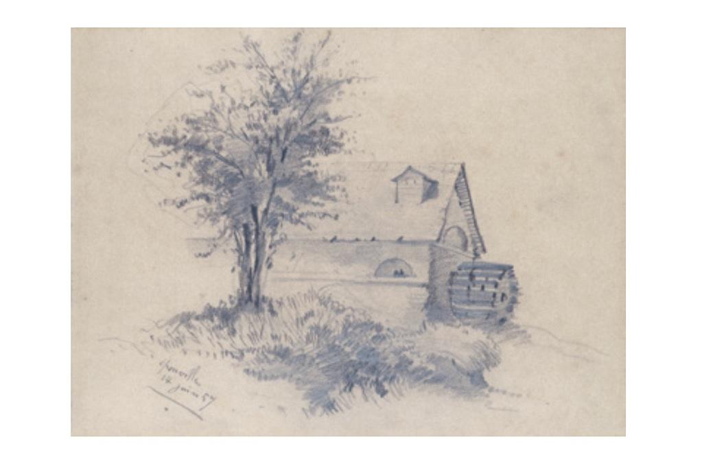 ≪水車小屋≫1857年／クロード・モネ／16さい（前期展示）