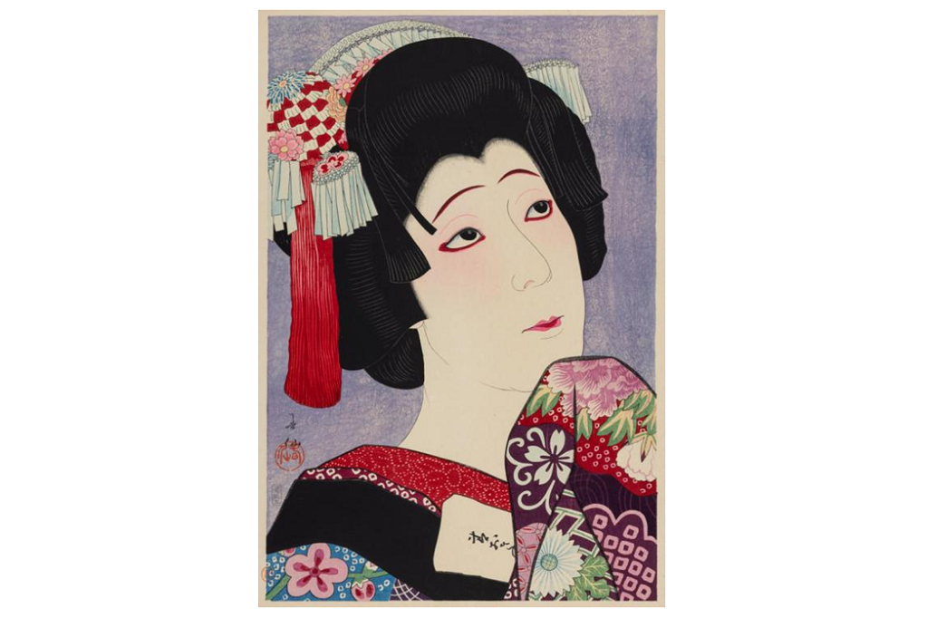 創作版画春仙似顔集　五代目中村福助　おはん