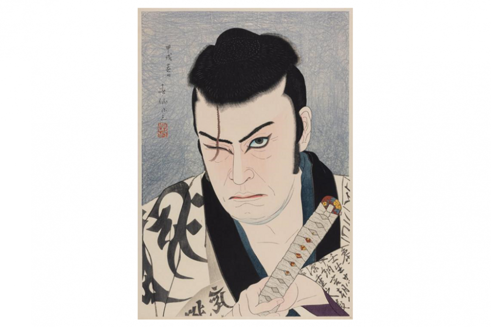 新派似顔絵　大河内伝次郎　丹下左膳
