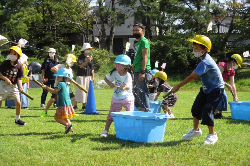 竹水鉄砲でバトルしよう！