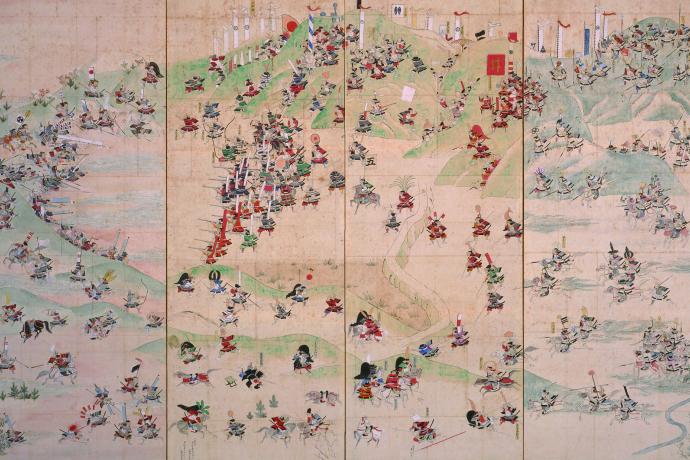 小牧長久手合戦図屏風（部分、画像提供：岡崎市美術博物館）