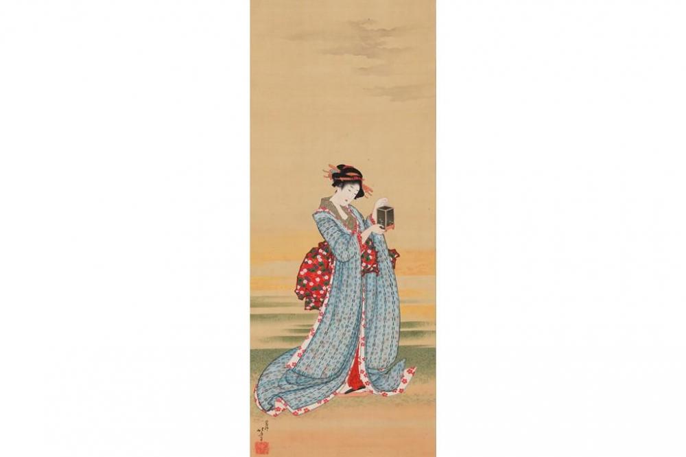 葛飾北斎《春秋美人図》江戸時代後期　出光美術館蔵
