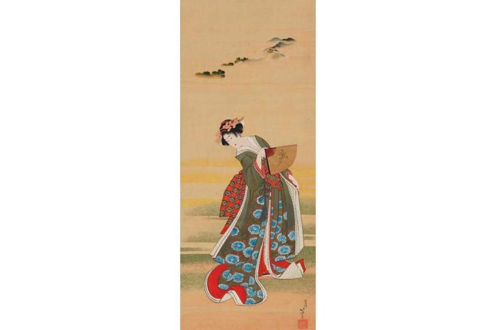 葛飾北斎《春秋美人図》江戸時代後期　出光美術館蔵