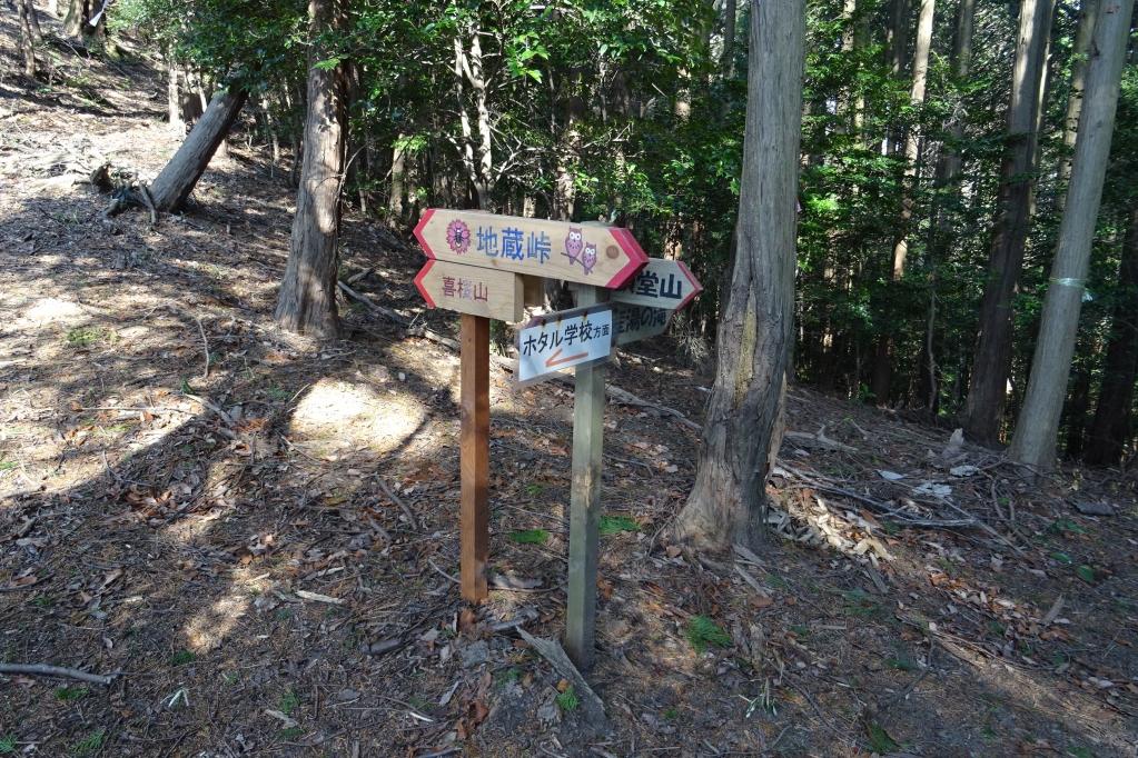 北は産湯の滝、東は額堂山、南は旧養鶏場、西は喜桜山に道が伸びています。