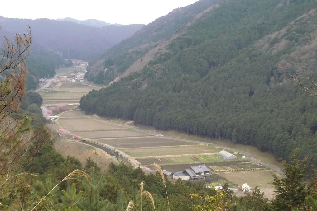 見晴が丘から鳥川町集落が見渡せます。