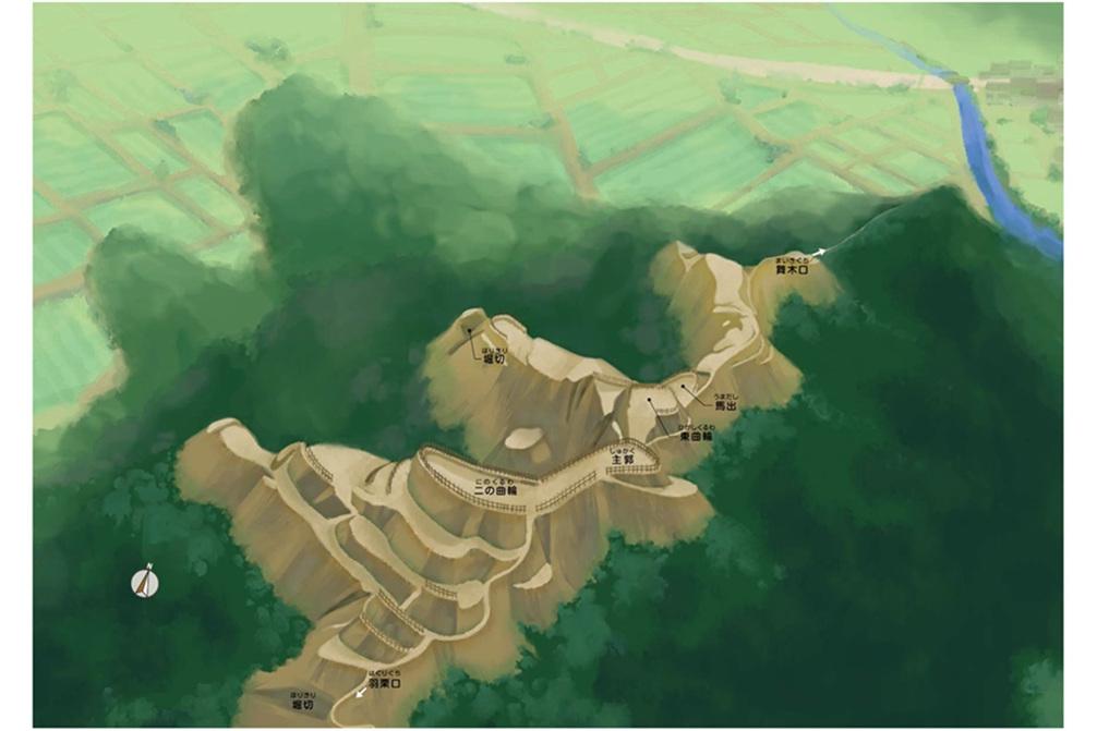 山中城跡縄張図