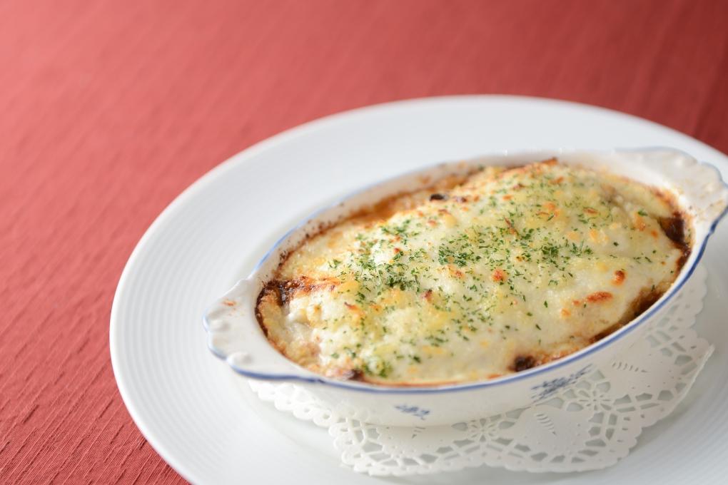 山芋と八丁肉味噌のグラタン仕立て